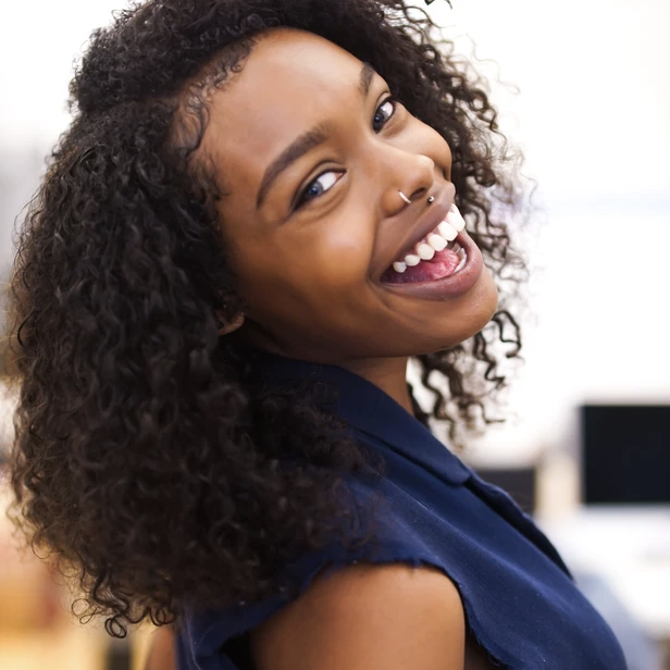 Black woman smiling